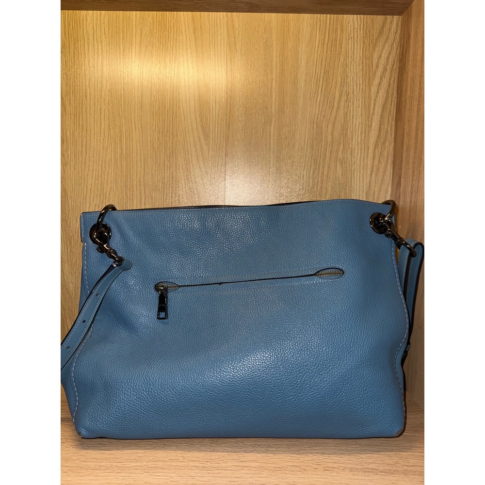 Coach Edie 31 Blue Pebbled Leather Shoulder Crossbody Bag - Picture 6 of 11